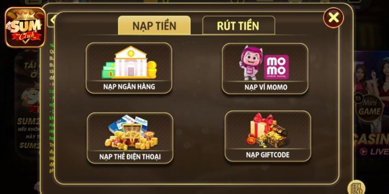 Nạp tiền Sumclub bằng ví Momo